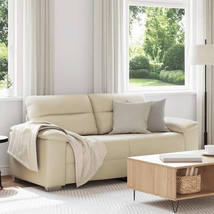 vidaXL - 2-zitsbank - crème - 180x81x84 - cm - kunstleer
