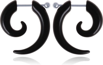 Stud oorbellen Tribal Bone Zwart-22mm