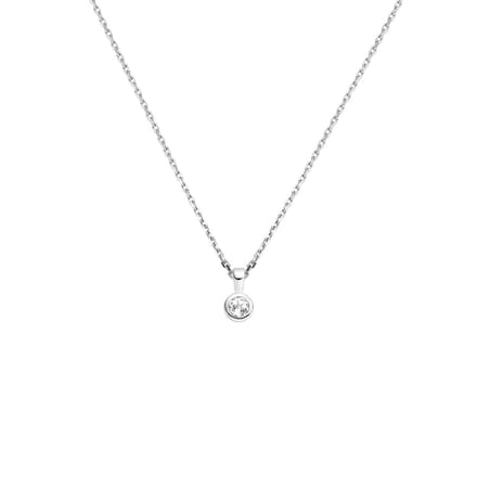 Collier Met Geboortesteen 41 + 4 Cm Zilver Gerhodineerd