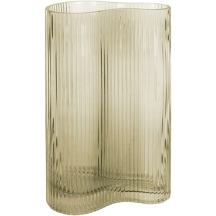 Present Time Vaas Allure Wave - Large - Glas Mosgroen - 9,5x27cm - Modern