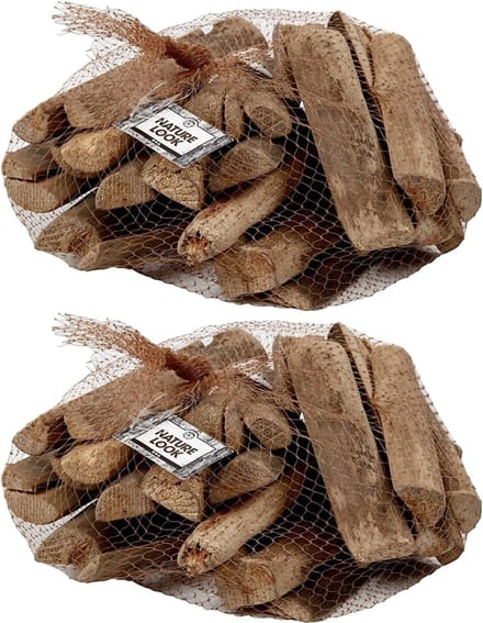Creotime Decoratie hout mix - 2x - 610 gram - 6-14 cm - knutselhout - hobby