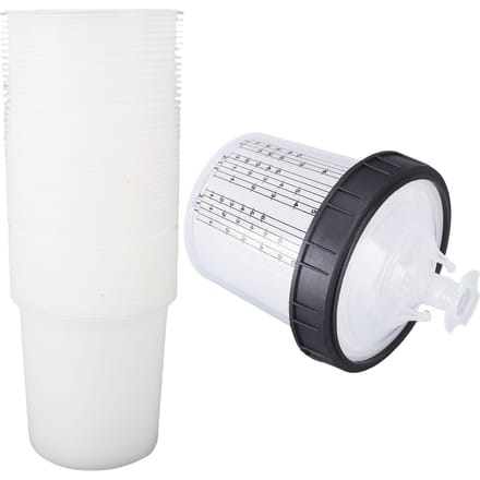 Verfspuit   Spuitbeker Liners Deksel Systeem 50 Standaard 20,3 Ounce(600 ml) 190um Wegwerp Set Kit Vervangende Accessoires white