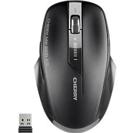 Wireless-computermuis Cherry MW 2310 2.0, voor rechts- & linkshandigen, ergonomisch, bereik 10 m, zwart