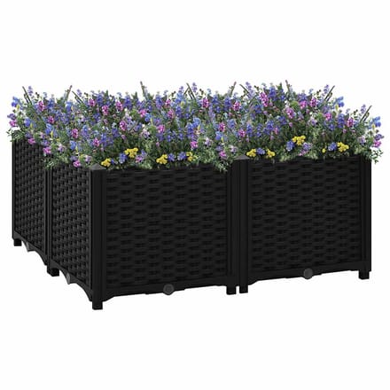vidaXL - Plantenbak - verhoogd - 80x80x38 - cm - polypropyleen