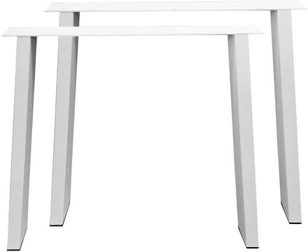 Set witte trapezium tafelpoten 72 cm (koker 10 x 4)