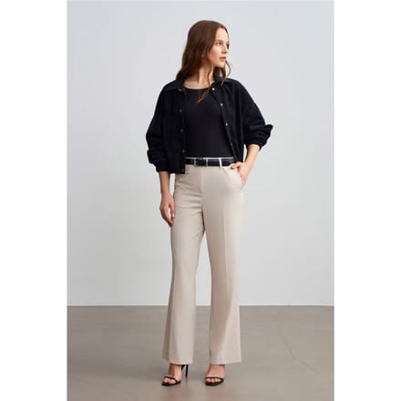 Dames Hoge Taille Rechte Cropped Broek