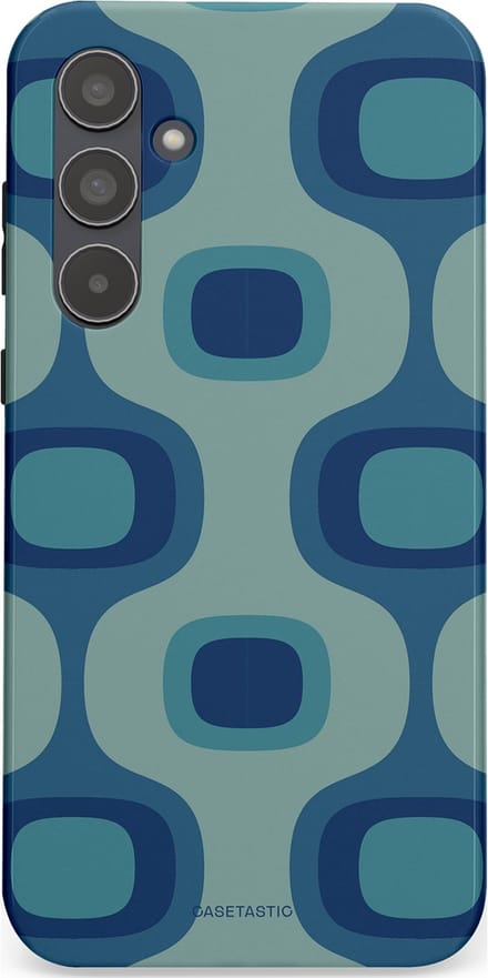Casetastic hoesje geschikt voor Samsung Galaxy A55 - Dubbellaagse bescherming - Vintage Flow - Fashion Case - Petrol Saliegroen