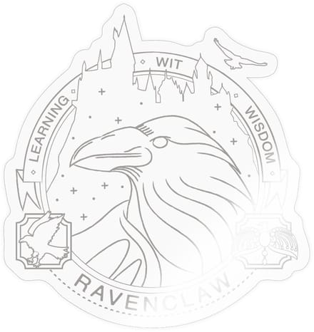 Harry Potter Ravenklauw Lineart Sticker Maat S (max. 10 x 10cm)