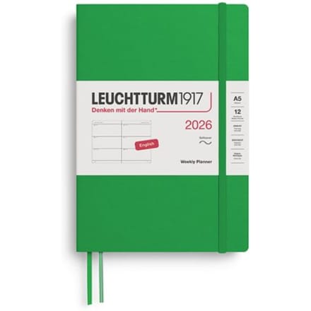 Leuchtturm1917 agenda 2026 1 week per 2 pagina's, softcover, medium a5, spring leaf