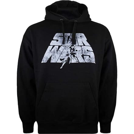 Star Wars Heren Retro Logo Hoodie (Zwart)