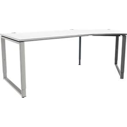 Schäfer Shop Genius MODENA FLEX hoekbureau, 135°, beugelvoet, bevestiging rechts, B, B 2165 mm, wit