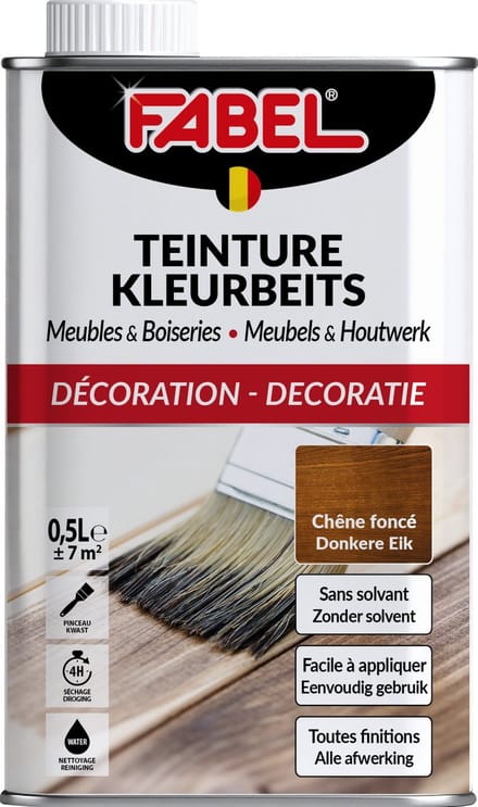 Fabel kleurbeits voor meubels en houtwerk - Donkere Eik 0,5L