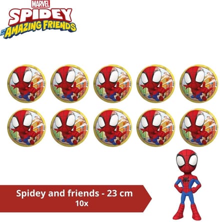 Bal - Voordeelverpakking - Spiderman en Friends - 23 cm - 10 stuks
