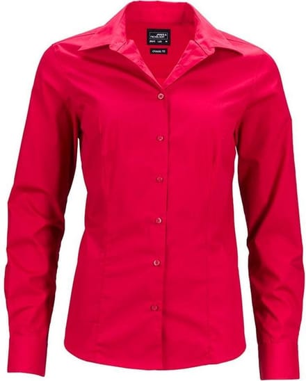 Daiber Dames/dames Longsleeve Business Shirt (Rood)