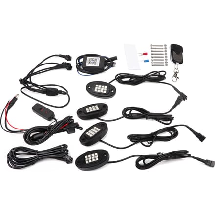 LED Rock Light Kits 4 Pods voor Truck UTV ATV met Dimschakelaar black