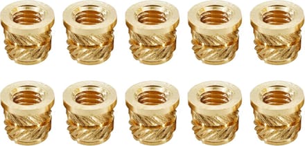 M3xL3xBoorgat4.2mm Messing Insert Persmoeren - Inzetstukken met Schroefdraad en Persflens 10 stuks