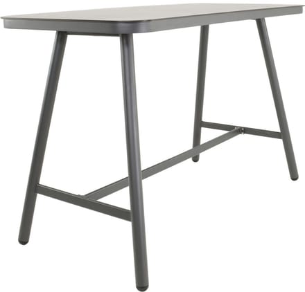 Bartisch Milazzo 150x75cm - Zwarte HPL Blad & Aluminium Frame - Horeca Tafel