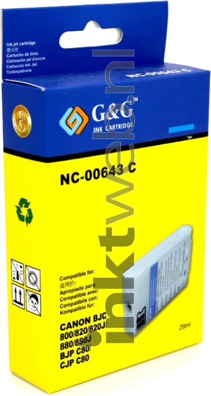 Huismerk Canon BJI-643 cyaan (Huismerk (compatible))