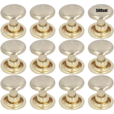 500set Clous Métalliques Rivets 8mm DIY Fer Double Plat Revêtement Uniforme Processus d'Électroplacage Cuir