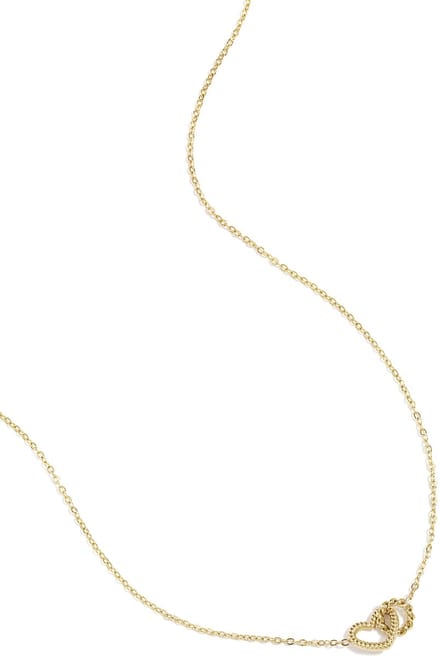 Ketting met verbonden hart bedel