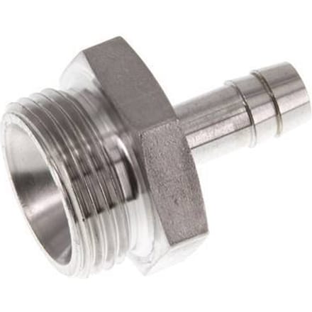 G 3/4'' Buitendraad x 9mm RVS Slangpilaar 40 Bar