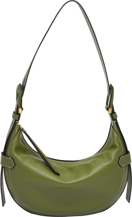 FOSSIL Leren Schoudertas Harwell Hobo Tarragon Olijfgroen