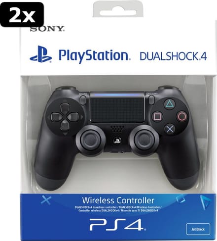 2x Sony DualShock 4 Controller V2 - PS4 - Zwart