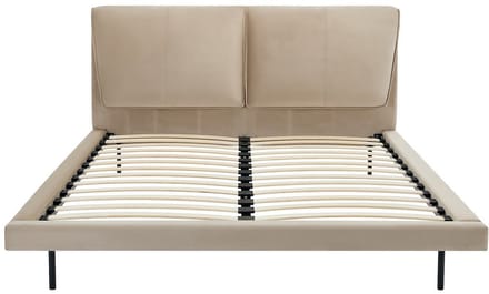 Vente-unique Bedframe fluweel taupe 140 x 190 cm