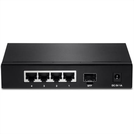 TRENDnet TEG-S51SFP Gigabit Ethernet (10/100/1000) zwarte netwerkswitch