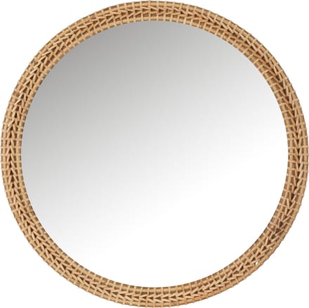 J-Line spiegel Rond - spar/glas - naturel - Ø 75 cm