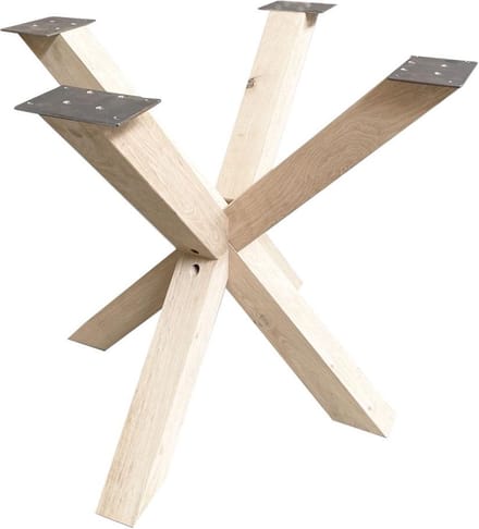 FLE - Spinpoot van eikenhout vierkanten matrix 75 bij 75 cm en hoogte 72 cm (8 x 8 cm)