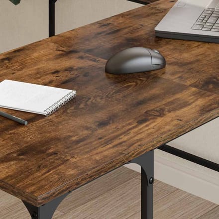 vidaXL - Bureau - 139x139x75 - cm - bewerkt - hout - gerookt - eikenkleurig