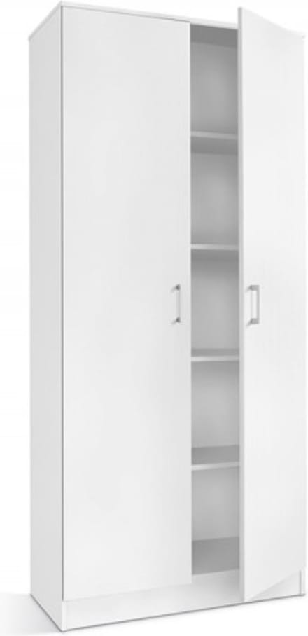 Interiax Kledingkast 'Amelie' - Opbergkast met 2 Deuren & 4 Legplanken | Wit | 180x80x40 cm