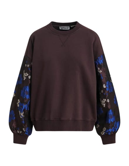 Essentiel Antwerp Jacquard Sleeve Sweatershirt Sweaters Bordeaux Kueer