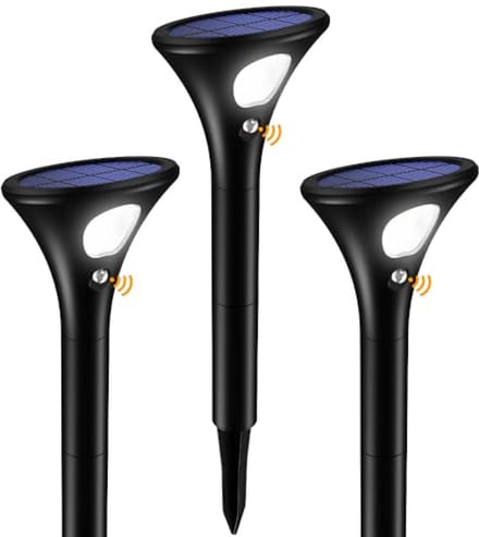 Led-zonnelampen voor buiten met bewegingssensor - 3 stuks - waterdicht IP65