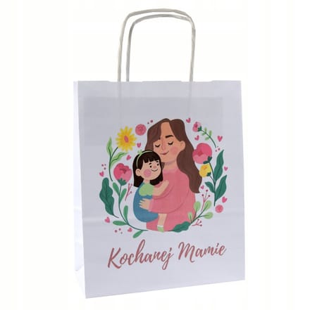 Papieren Cadeautas voor Moederdag - Wit met Opdruk A5