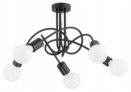 Zwarte Loft Platte lamp LUPO 5x E27