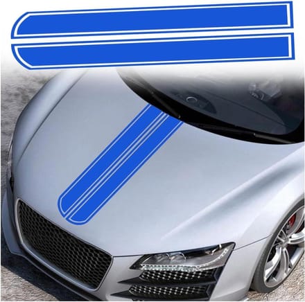 Strepen Sticker Lichaam Auto Decoratie Blauw - Autokap Dak Bumper Rok