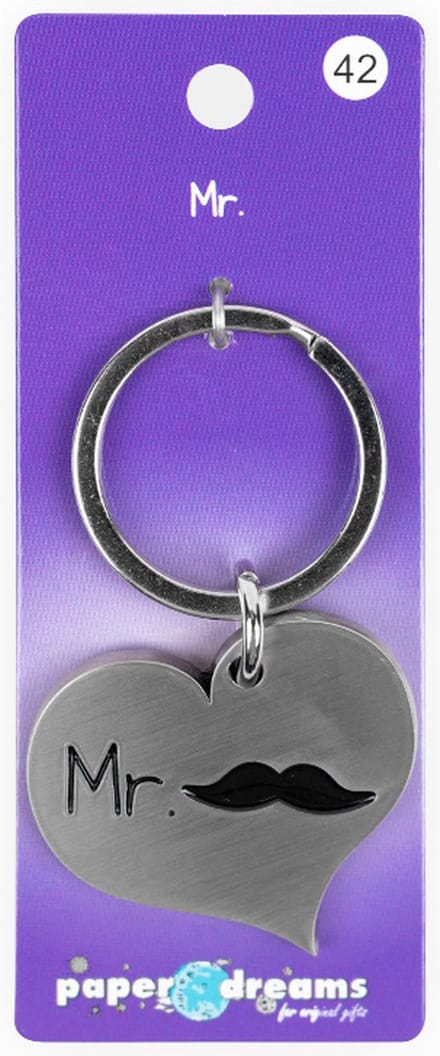 Hart sleutelhanger - Mr. (snor)