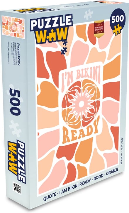 Puzzel Quote - I am bikini ready - Rood - Oranje - Legpuzzel - Puzzel 500 stukjes