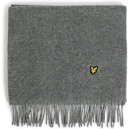 Lyle & Scott Plain lambswool scarf - mid grey marl