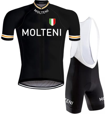 Retro Wielertenue Molteni Zwart - REDTED - M