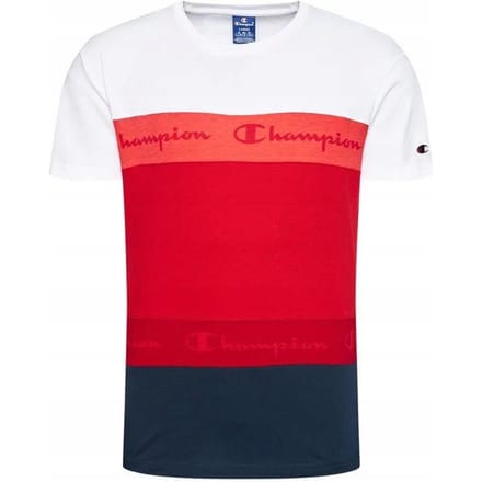 Y3734 T-shirt Champion Rayure Dégradée 215948 Coupe Régulière Xs/S red