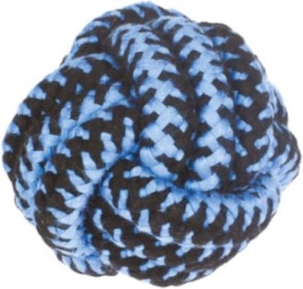 M-pets Hondentouw Twist Bal 11 Cm Katoen Blauw