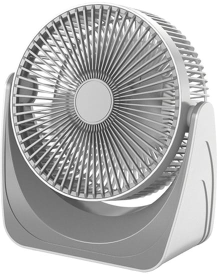 Witte, draagbare bureauventilator, stille werking, 3 snelheden, 90° verstelbare kantelhoek, wit, 20*8,5*21,5 cm