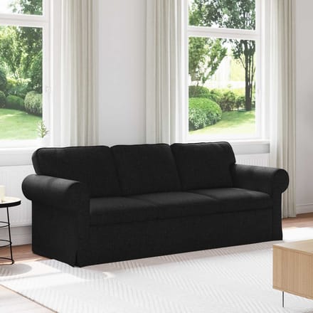 vidaXL - Bank - Zwart - 215 - x - 82 - x - 80 - cm - Stof