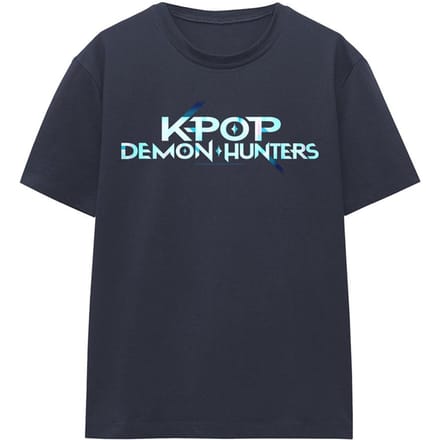 K-Pop Demon Hunters Dames/Dames Kleur Logo T-Shirt (Deep Navy)
