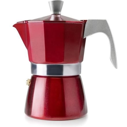 Cafetière à expresso - Ibili - Evva Rouge - 2 Tasses - Fonte d'aluminium - Compatible induction rouge