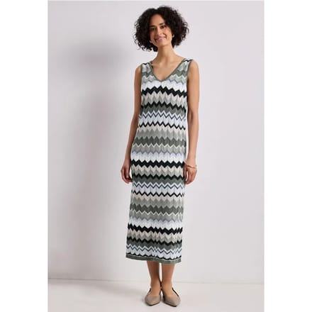 Midi-jurk met zigzagpatroon