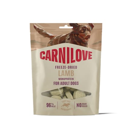 Voordeelpak: 4x 60g Lam Carnilove Dog Freeze Dried Snack Lam Hond